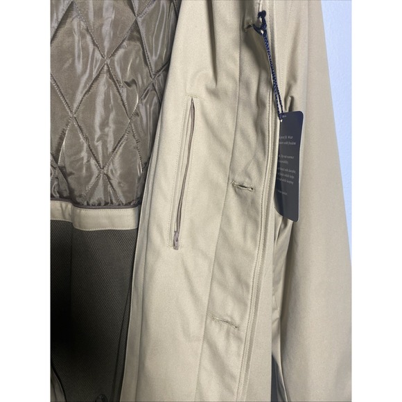 STAFFORD All Weather Poplin Car Coat Zip-Out Liner Tan Men's XL Long NEW ret$180 - Picture 6 of 10